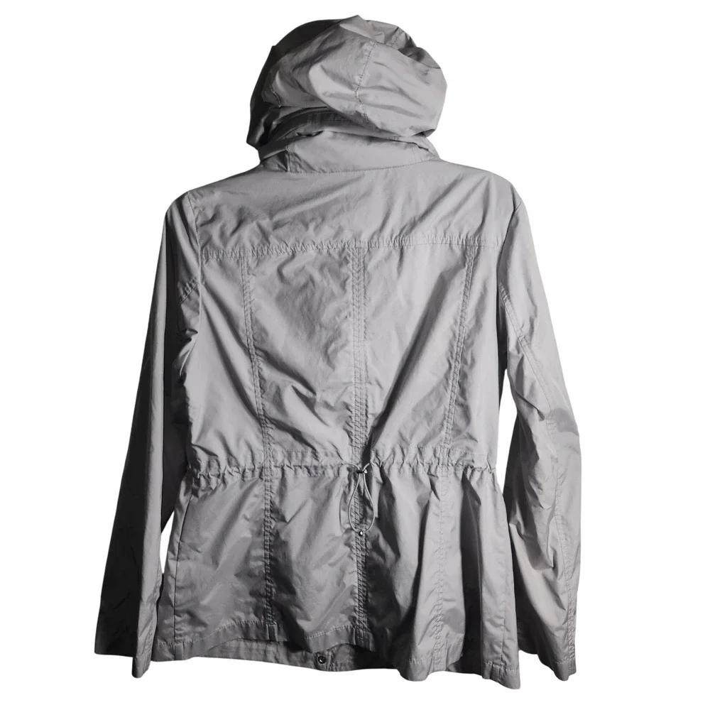 Cole Haan Signature Lightweight Hooded Jacket Gray Drawstring Utility Medium‎